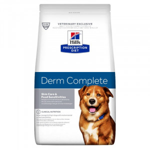 Хиллс сух 12кг для взрослых собак Derm Complete при аллергии